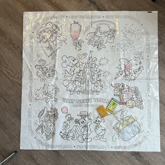 VINTAGE Walt Disney Mickey Mouse Color & Recolor Activity cloth 1983 Pastime Ind - Picture 9 of 11